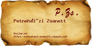 Petneházi Zsanett névjegykártya