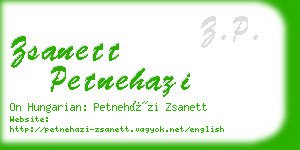 zsanett petnehazi business card